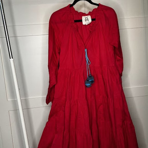 Figue Red Floor Length Dress Size Small - Picture 3 of 3